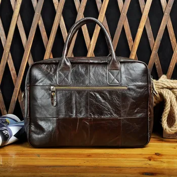 Doğal Deri Moda Büyük Kapasiteli Iş Evrak Çantası askılı çanta Erkek Tasarım seyahat laptop çantası Tote Portföy Çanta b331