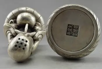 Koleksiyon Dekore Eski İşi Tibet Gümüş Carve Keşiş Namaz Tütsü Brülör