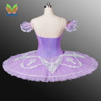 Leylak küçük Peri bale tutuş Balerin elbise klasik profesyonel bale tutu Tabağı performans dans bale kostümü