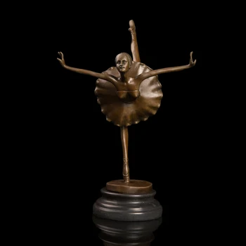 Sanatlar El Sanatları Bakır Ücretsiz shipping100 % el yapımı toptan bronz bale figürleri kız dansçı heykeli hediyeler czs-319